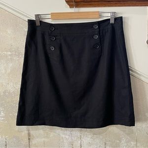 Sophie Max•Linen Skirt•Buttons•Black•Sz 8‎